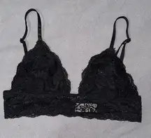 Anemone Black Lace Triangle Bralette with Adjustable Straps