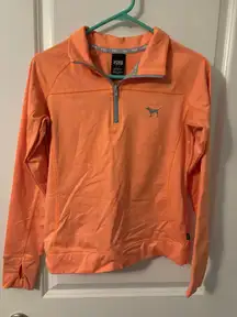 Victoria's Secret Pink Orange Zip Pullover, Sz S