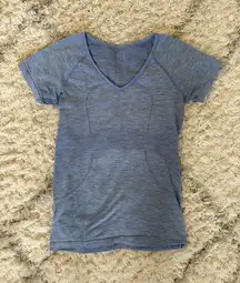 Lululemon V-Neck Swiftly Short Sleeve Light Blue