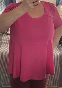 NWT West Loop Womens babydoll Tunic Top 3/4 short Sleeve Shirt Pink