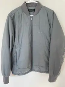 Calvin Klein Men Lightweight Padded Thermal Bomber Jacket Gray M Original $178