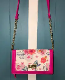 Luv Betsey By Betsey Johnson PINK FLORAL Crossbody‎ HandBag wallet  7..5” x 4.5”