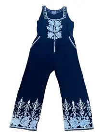 Johnny Was Boho Marlene Hazleton Cropped Jumpsuit Black XS