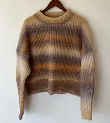 Aqua Autumn Color Ombre Effect Sweater With Long Sleeves Size XL