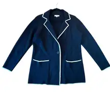 Max Studio London black and white collared sweater jacket small