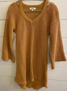 Hayden Los Angeles Women’s Small Cotton Oversized Cut Out Cold‎ Shoulder Sweater