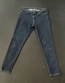 Michael Kors Dark Wash Izzy Skinny Jeans Fitted‎ Gold Thread Size 8