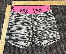 VSX Victoria's Secret Small Work Out Compression Black White and Pink Shorts