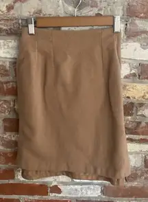Savannah Light Brown 100% Pure Wool Pencil Skirt Size 2P
