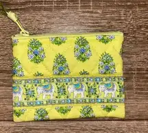 Vera Bradley Retired Citrus Lime Elephant Pattern Small Zip Pouch