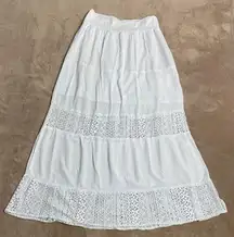 JOE B By Joe Benbasset Elegant White Lace Maxi Skirt Women’s L / Read Descriptio