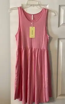 Longyuan Dress size M pink color brand new with pockets very soft