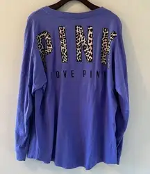 VS PINK long sleeve cheetah print tee Size large