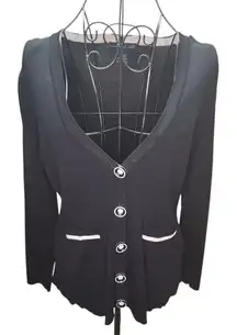 Willi Smith Black Cardigan with White Accents