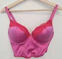 Juicy Couture Pink Satin corset bra y2k size 36C
