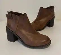 NWOT Blowfish women’s Marra brown‎ leather block heel booties ankle boots 7.5