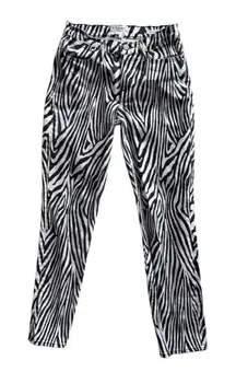 FRAME Denim Le High Straight Zebra Print Jeans Noir Multi Sz 24