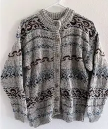 Vintage Winona Sweater Womens Small White Cotton Preppy Fisherman Chunky Thick