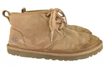 UGG Neumel Chukka Boots Tan Suede Shearling Lined Lace Up Women 7 3236