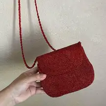 Vintage La Regale Beaded Mini Bag in Red