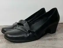 Clarks  artisan Leather Black Heel Shoes 9