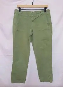 J. Crew green lightweight cotton low rise ankle cropped pants size 6