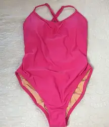 J. Crew Factory One-piece swimsuit with crisscross back flashback pink size M