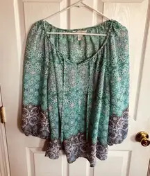 Women's Green Patterned Top