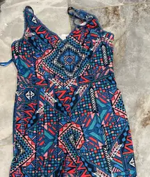 Fashion to Figure Blue and Red Floral Jumpsuit