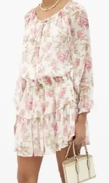 LOVESHACKFANCY Popover Silk Dress in Blushing Rose