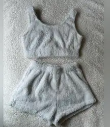 White Fuzzy SHEIN S Sleepwear Set