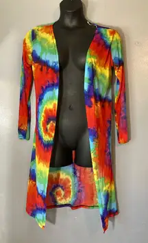 Love sheer Multicolor Tie-Dye Cardigan