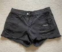 Black Denim Shorts