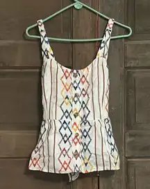 Anthropologie Current Air Los Size Large Rainbow and White Tank Top