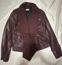 Mixed Material Leather Jacket