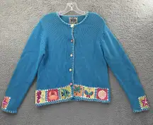 Vintage Curio Cardigan Sweater Beach Coastal Grandma Cottagecore Women's Medium