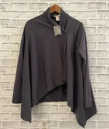 Women’s Anthropologie Hem & Thread blue fleece lined sweater poncho Size Medium