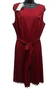 Grace Karin Deep Red Pleated‎ Sleeveless Tie Dress Size XL