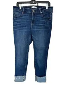 Ann Taylor Loft Size 31/12 Short Modern Straight Fit Jeans Stretch Current Cuff