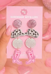 Pink Cowgirl Disco Earrings 🤠💗 Girly Western Aesthetic Jewelry