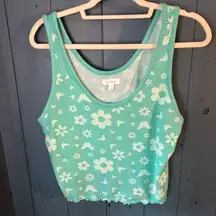 Colsie Mint Floral Soft Cotton PJ Summer Top | Women’s Size Large (New)