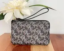 NWT Coach Corner Zip Wristlet With Coach Monogram Print