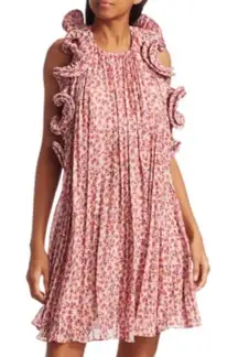 Amur Mimi Halter Ruffle‎ Pleated Mini Dress