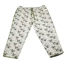 Disney Parks Bambi Quilted Pants Green Graphic Print Women's Plus Size 1X Jogger