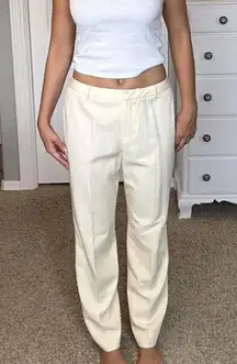 Jones New York Cream Wool Straight Leg Slack Pant