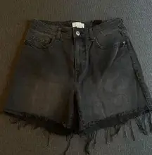 Distressed Black Jean Shorts