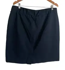 J Jill Women Pencil Skirt L Black Ponte Stretch Pull On Casual Travel‎ Cruise