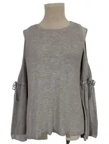 American Eagle Outfitters Cold Shoulder Sweater Knit Tie Bell Fairy Sleeve Large
