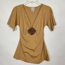 Next Era Y2K Embellished Tie-Back Boho Top Size S