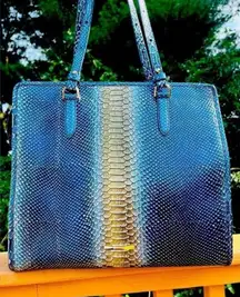 Brahmin Tia Tote Serenity Meridian Melbourne Snake Print Leather NWT